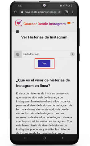 Ver Historias de Instagram save insta