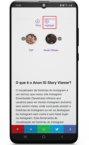 Ver Stories e Highlights Instagram Anonimamente